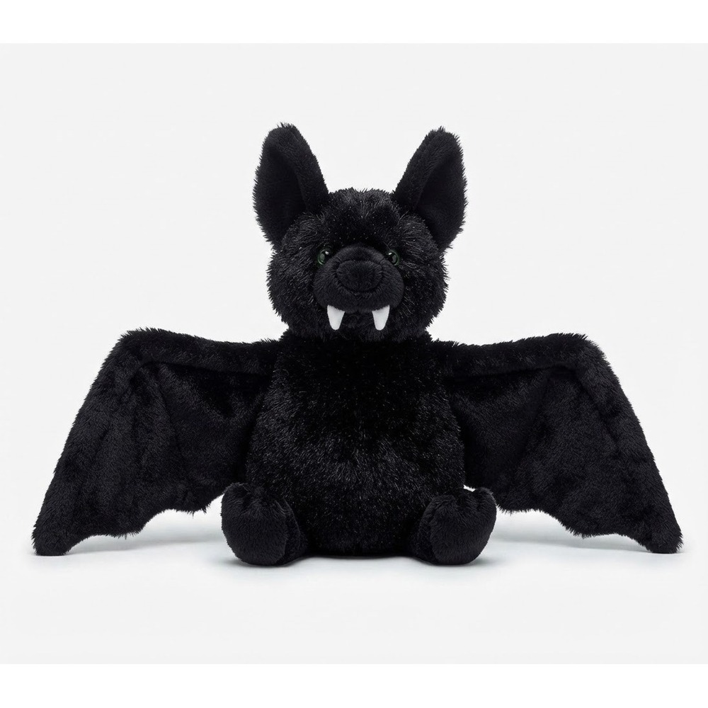 Ganz Webkinz Bat Black Plush Stuffed Animal Vampire Fangs HM393 2008 Toy